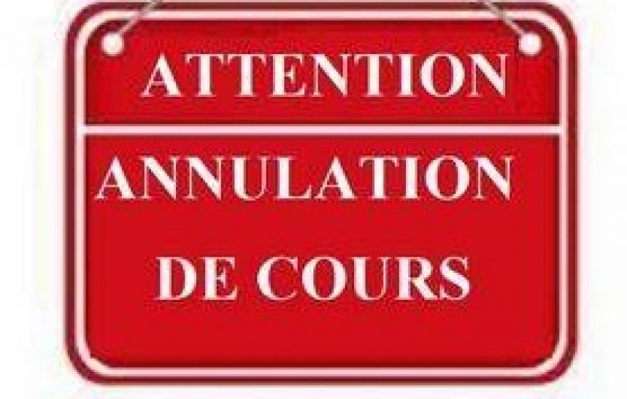 COURS ANNULES 10 AVRIL 2021